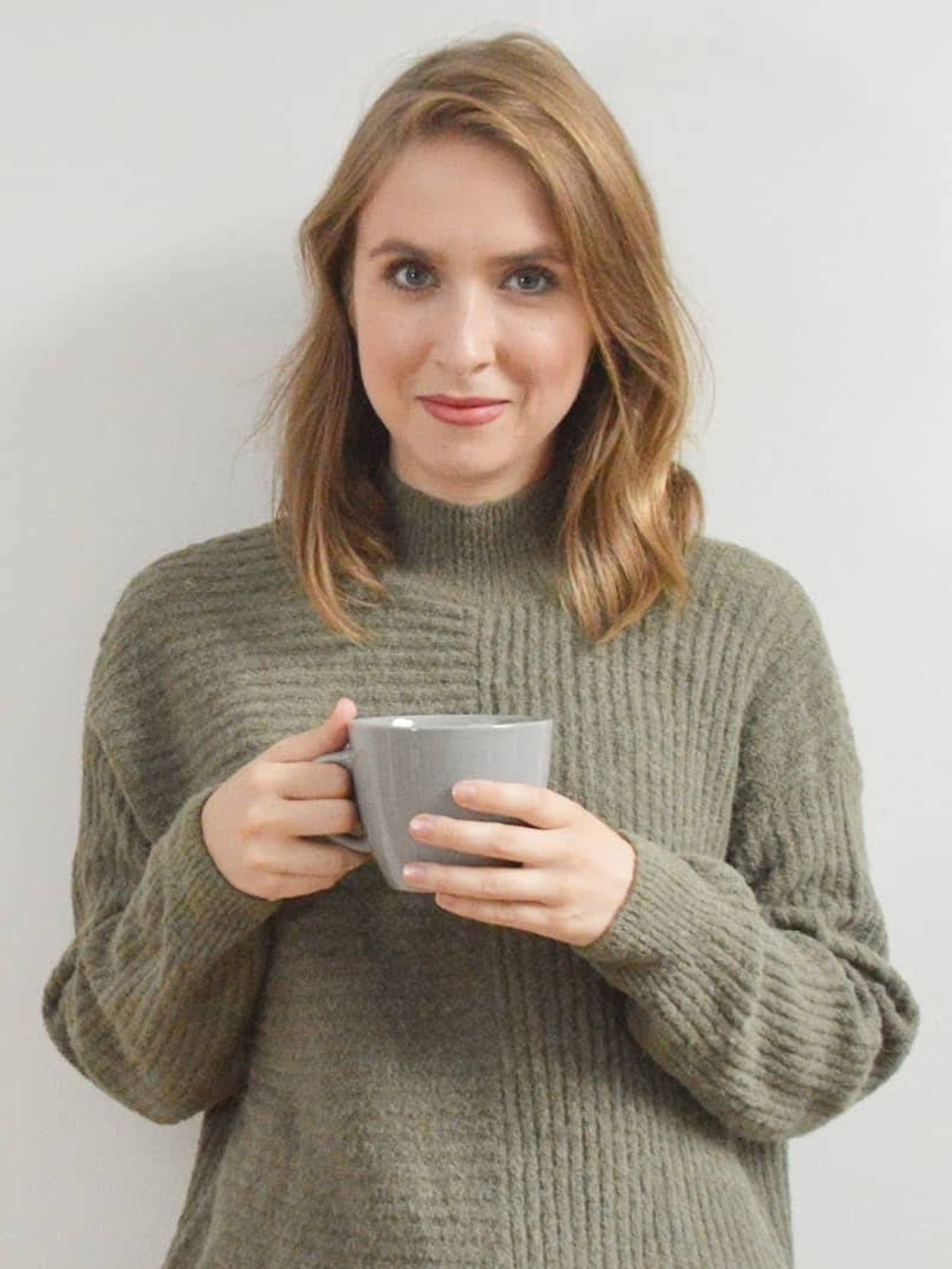 H&M Olive Green Ribbed Mock Neck Sweater